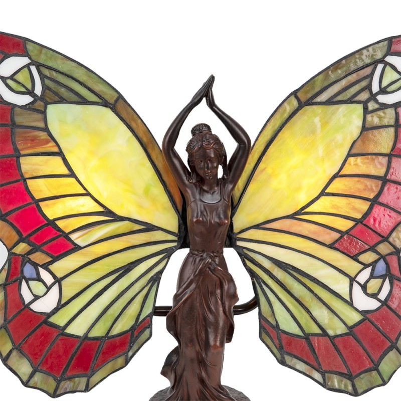 LumiLamp Table Lamp Tiffany Butterfly 41x20x41 cm Red Glass