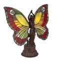 LumiLamp Tiffany Tischlampe Schmetterling 41x20x41 cm Rot Glas