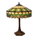 LumiLamp Lampe de table Tiffany Ø 41x57 cm Vert Verre Rond