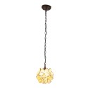 LumiLamp Pendant Lamp Tiffany 21x21x17/90 cm  Beige Glass Flower