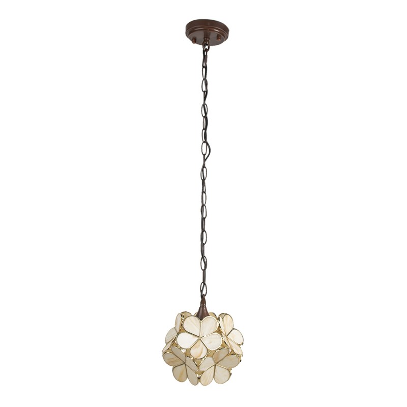 LumiLamp Lampes à suspension Tiffany 21x21x17/90 cm  Beige Verre Fleur
