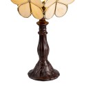 LumiLamp Lampe de table Tiffany 21x21x38 cm Beige Polyrésine Verre Fleur
