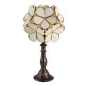 LumiLamp Lampada da tavolo Tiffany 21x21x38 cm Beige Poliresina Vetro Fiore