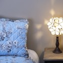 LumiLamp Lampe de table Tiffany 21x21x38 cm Beige Polyrésine Verre Fleur