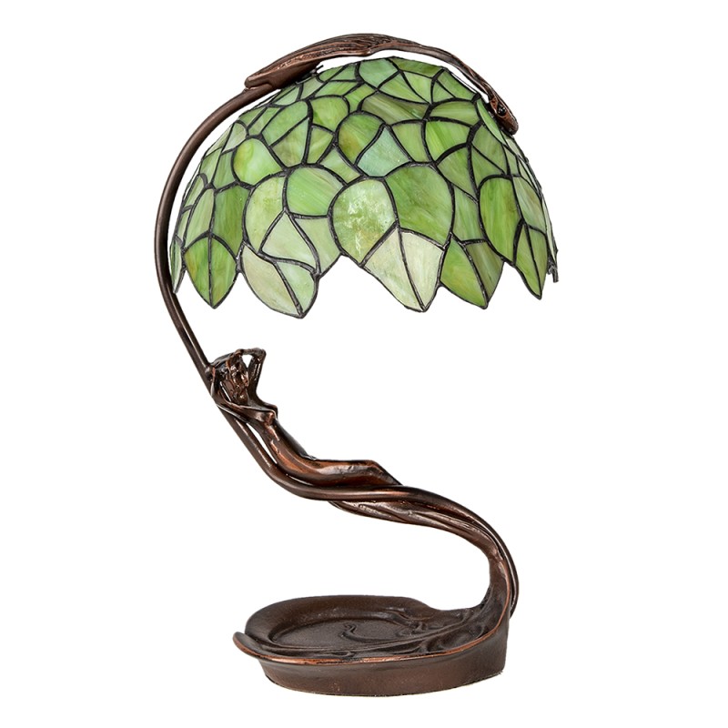 LumiLamp Table Lamp Tiffany 28x20x41 cm Green Metal Glass