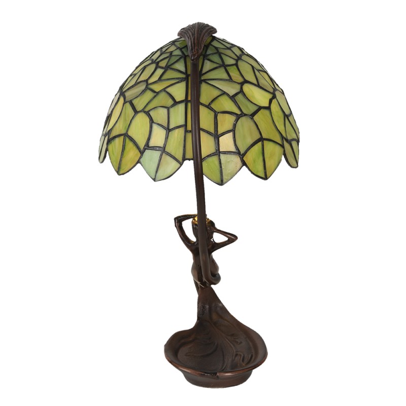 LumiLamp Table Lamp Tiffany 28x20x41 cm Green Metal Glass