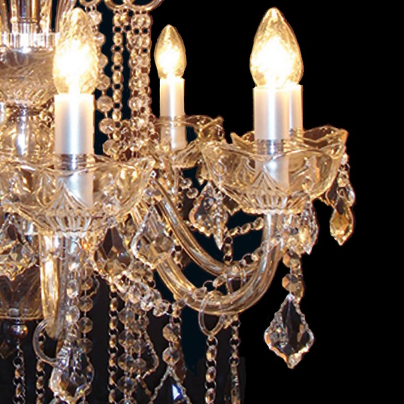 LumiLamp Chandelier Ø 75x82/160 cm Silver colored Iron Glass