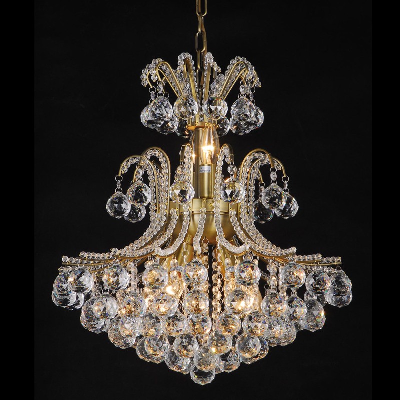 LumiLamp Chandelier Ø 50x60/180 cm Gold colored Iron Glass