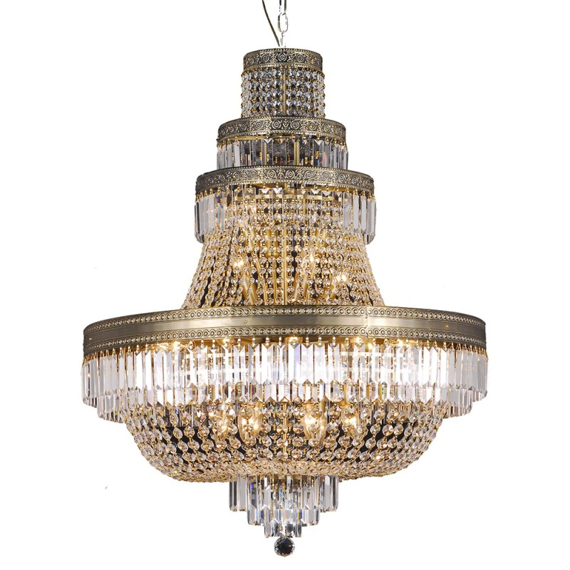 LumiLamp Chandelier Ø 80x105/220 cm  Gold colored Iron Glass