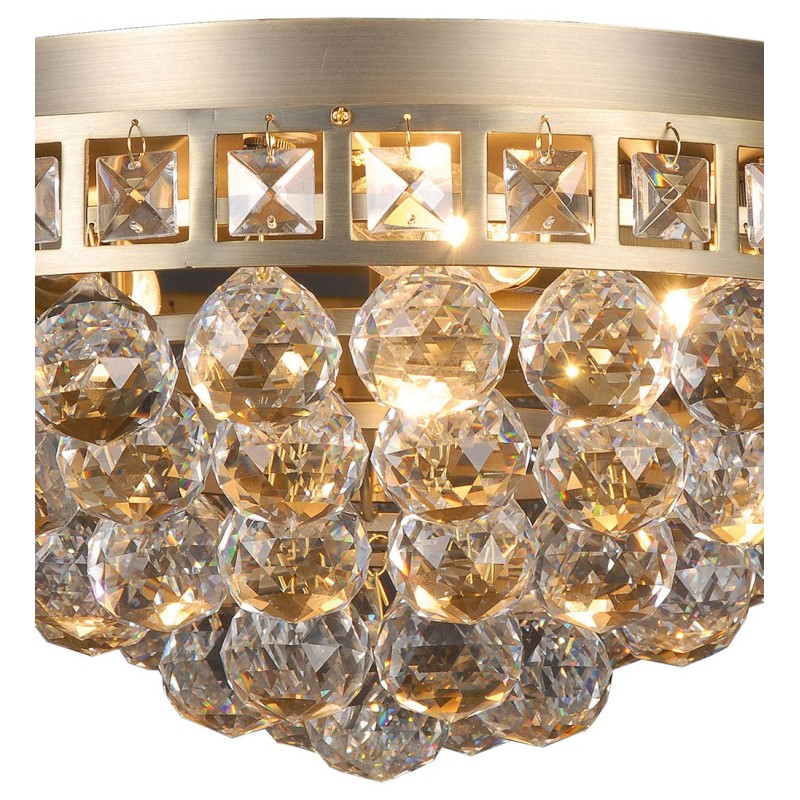 LumiLamp Plafondlamp Kristal  Ø 40x20 cm  Goudkleurig Ijzer Glas