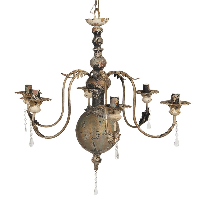 Clayre & Eef Lampes à suspension 79x68x68 cm  Marron Beige Fer Rectangle