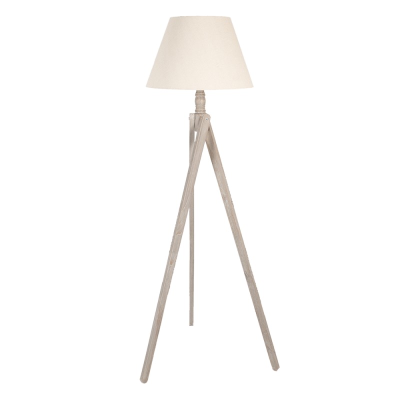 Clayre & Eef Floor Lamp 45x45x152 cm  Beige Wood Textile Rectangle