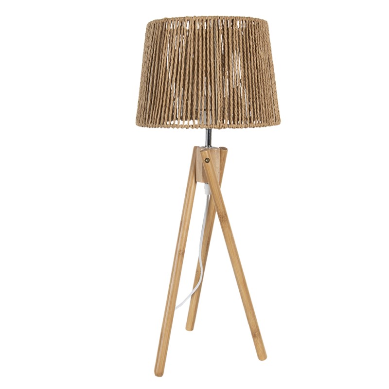 Clayre & Eef Table Lamp Ø 27x65 cm  Brown Wood