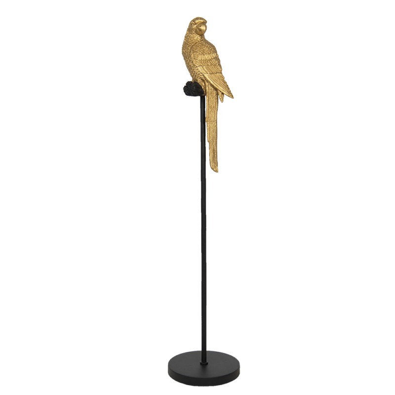 Clayre & Eef Figur Papagei Ø 22x107 cm Goldfarbig Polyresin