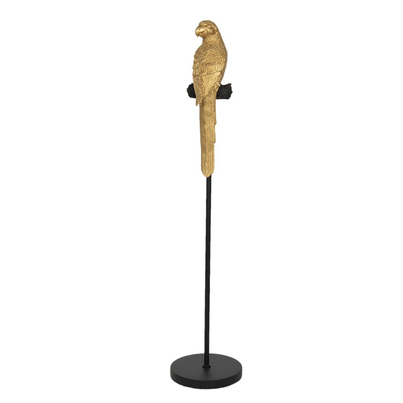 Clayre & Eef Figurine Parrot Ø 22x107 cm Gold colored Polyresin