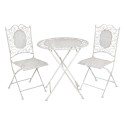 2Clayre & Eef Set da bistrot tavolo da bistrot sedia da bistrot 3 pezzi 5Y0128 Ø 70*75 / 41*48*95 cm (2) Grigio Ferro Riccioli