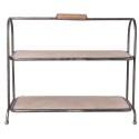 2Clayre & Eef 2-Tiered Stand 57x26x48 cm Brown Wood Iron
