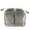 2Clayre & Eef Baskets Set of 4 5Y0582 Grey Metal