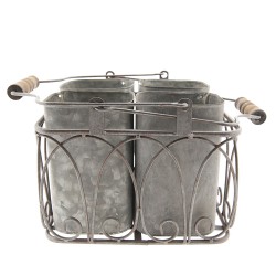 Clayre & Eef Baskets Set of 4 5Y0582 Grey Metal