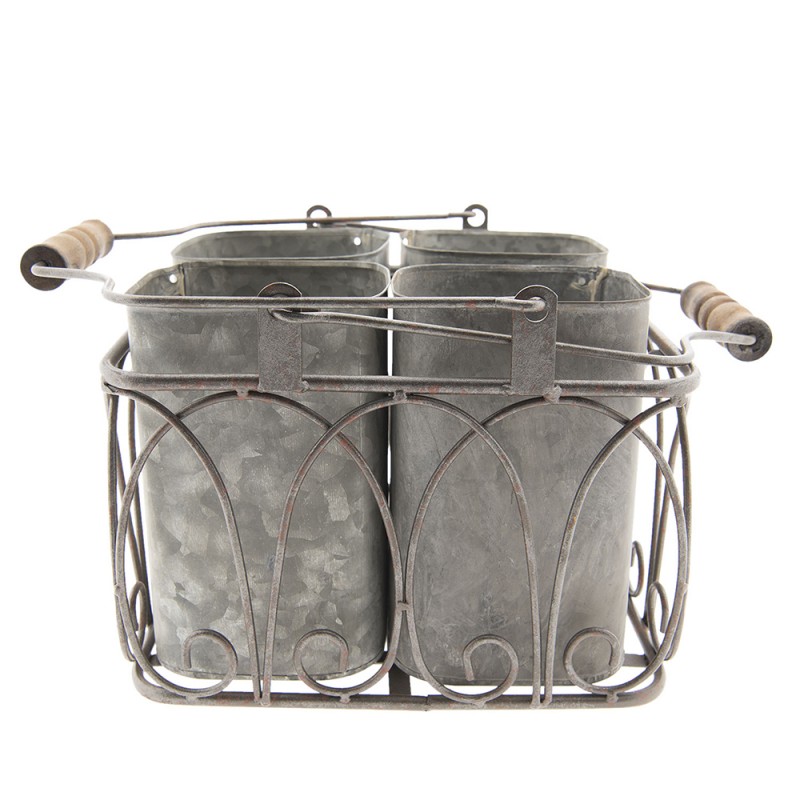 Clayre & Eef Baskets Set of 4 Grey