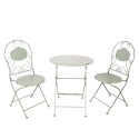 2Clayre & Eef Bistro Set Bistro Table Bistro Chair Set of 3 Ø 60x70 Grey
