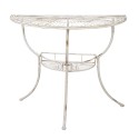Clayre & Eef Side Table 90x48x76 cm White Iron Semicircle