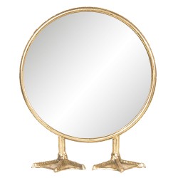 Clayre & Eef Specchio da Terra 25*9*30 cm Oro Rotondo