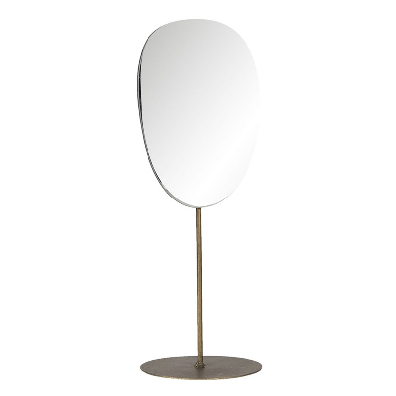 Clayre & Eef Stehspiegel 15x36 cm Grau Eisen Glas Oval