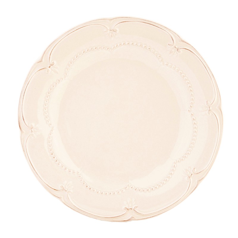 Clayre & Eef Breakfast Plates 6CE0261 Ø 21 cm Beige Ceramic Round