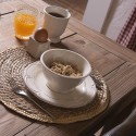 2Clayre & Eef Kaffeetasse mit Unterteller 150 ml Beige Keramik