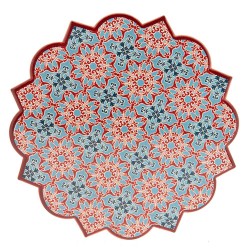 Clayre & Eef Coasters 20*20 cm Red Blue Ceramic