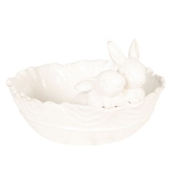 Clayre & Eef Decoration Bowl 30*29*19 cm Beige Ceramic Round