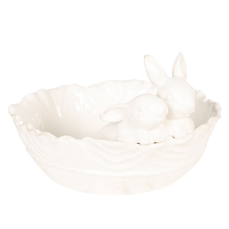Clayre & Eef Decoration Bowl 30*29*19 cm Beige Ceramic Round