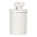 Clayre & Eef Storage Jar Ø 11x19 cm White Ceramic Round Pig