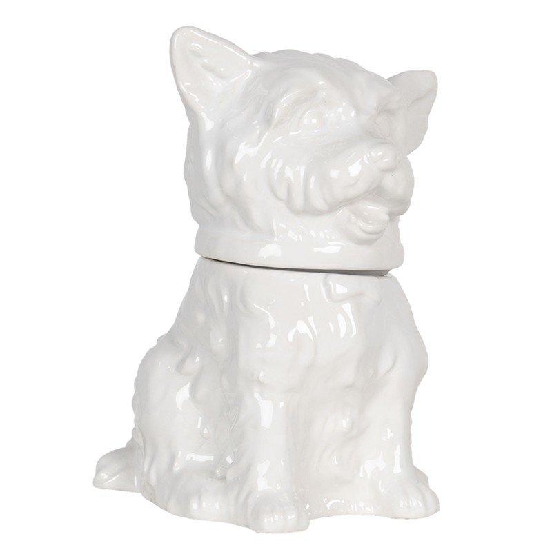 Clayre & Eef Storage Jar Dog 20x20x26 cm White Ceramic