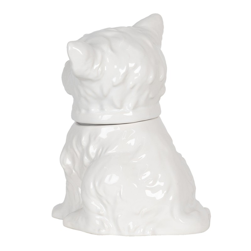 Clayre & Eef Storage Jar Dog 20x20x26 cm White Ceramic