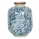 Clayre & Eef Vase Ø 10x15 cm Bleu Céramique Rond