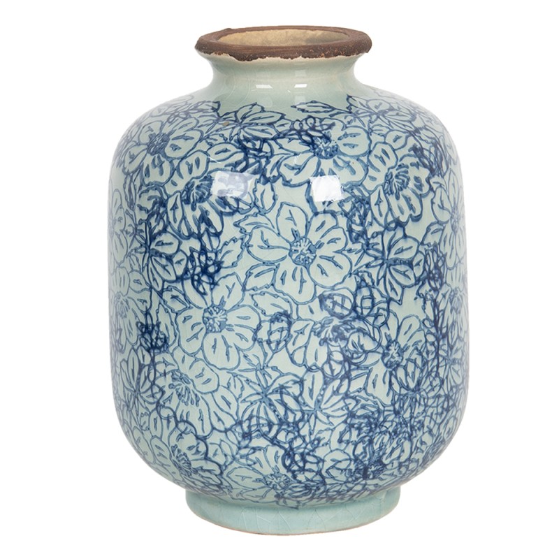 Clayre & Eef Vase Ø 10x15 cm Blue Ceramic Round