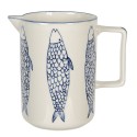 Clayre & Eef Decoration can 1500 ml Beige Ceramic Round Fishes