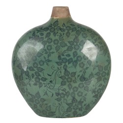 Clayre & Eef Vase 23x11x26 cm Green Ceramic Oval