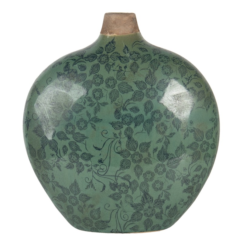 Clayre & Eef Vaso  23x11x26 cm Verde Ceramica Ovale