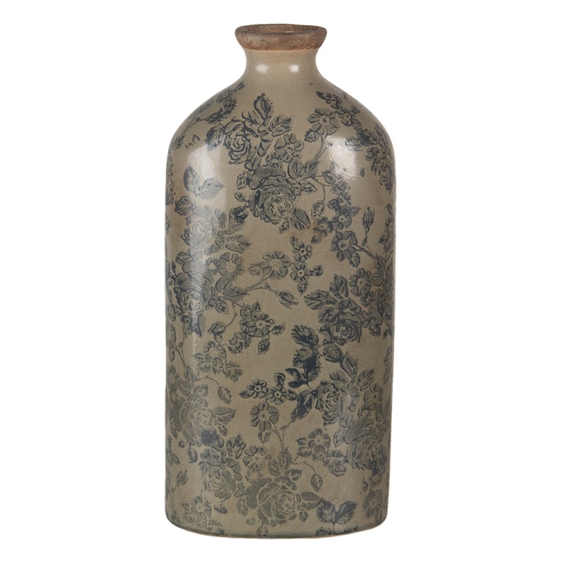 Clayre & Eef Vase 16x9x36 cm Brown Blue Ceramic Round