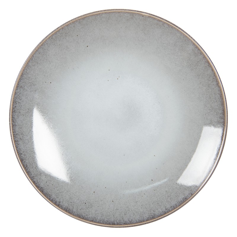 Clayre & Eef Dinner Plate Ø 27 cm Grey Ceramic