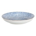 Clayre & Eef Assiette à soupe Ø 20x4 cm Bleu Céramique Rond Fleurs