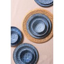 Clayre & Eef Piatto da zuppa Ø 20x4 cm Blu Ceramica Rotondo Fiori