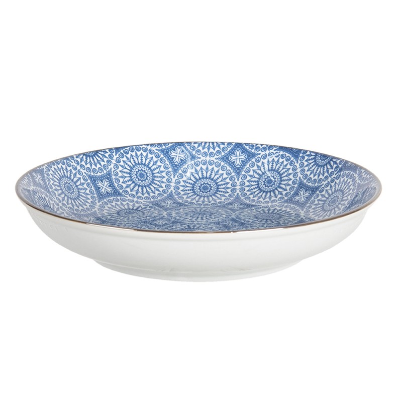 Clayre & Eef Suppenteller Ø 20x4 cm Blau Keramik Rund