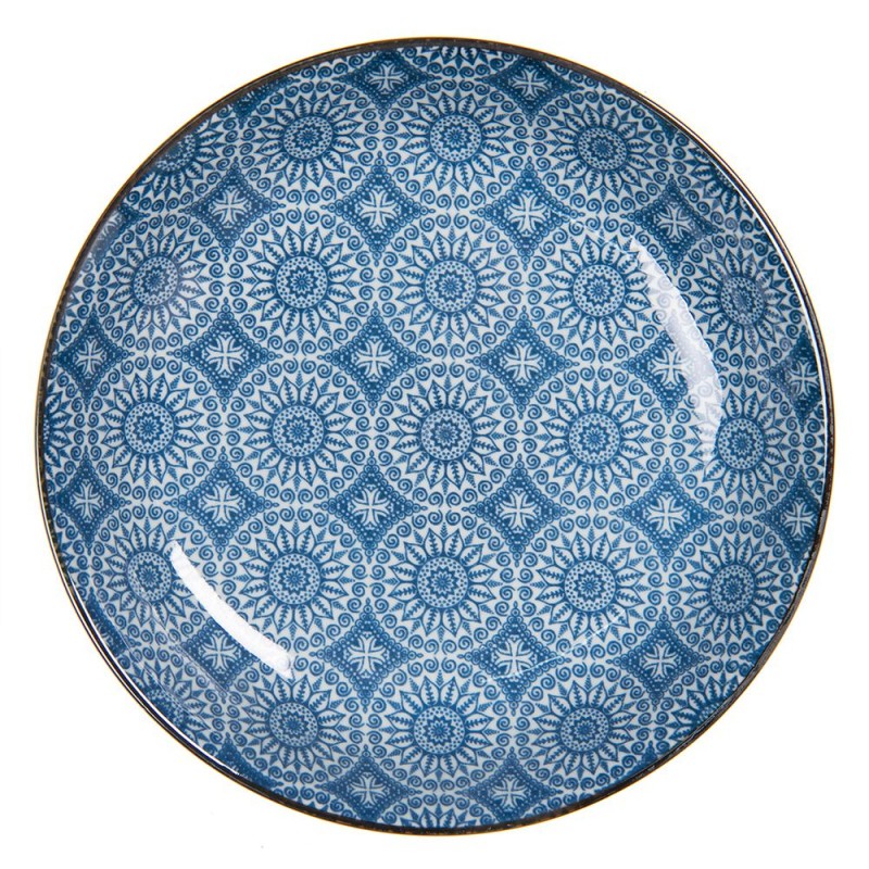 Clayre & Eef Suppenteller Ø 20x4 cm Blau Keramik Rund