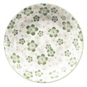 Clayre & Eef Piatto da zuppa Ø 20x4 cm Verde Bianco  Ceramica Rotondo Fiori