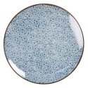 Clayre & Eef Breakfast Plate Ø 21 cm Blue Ceramic Round Flowers