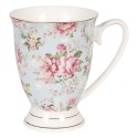 Clayre & Eef Mug 300 ml Blue Pink Porcelain Round Flowers